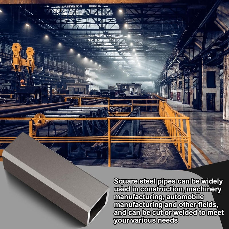 Zonon Square Hot Rolled Steel Tube, 2" x 2", 1/4" Wall Thickness, 6" Length Steel Square Tubing for Industrial Accessories - Image 5